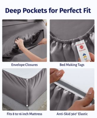 Certified Luxury Queen Bed Sheet Set - 100% Egyptian Cotton Sheets Queen, Classic Percale, Deep Pockets, Cool and Durable Bedding