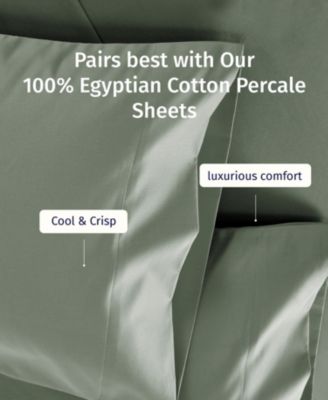 Luxury 100% Egyptian Cotton Percale Pillow Cases King Size Set of 2 - Classic, Lightweight, Soft & Breathable, Fits King Size Pillows