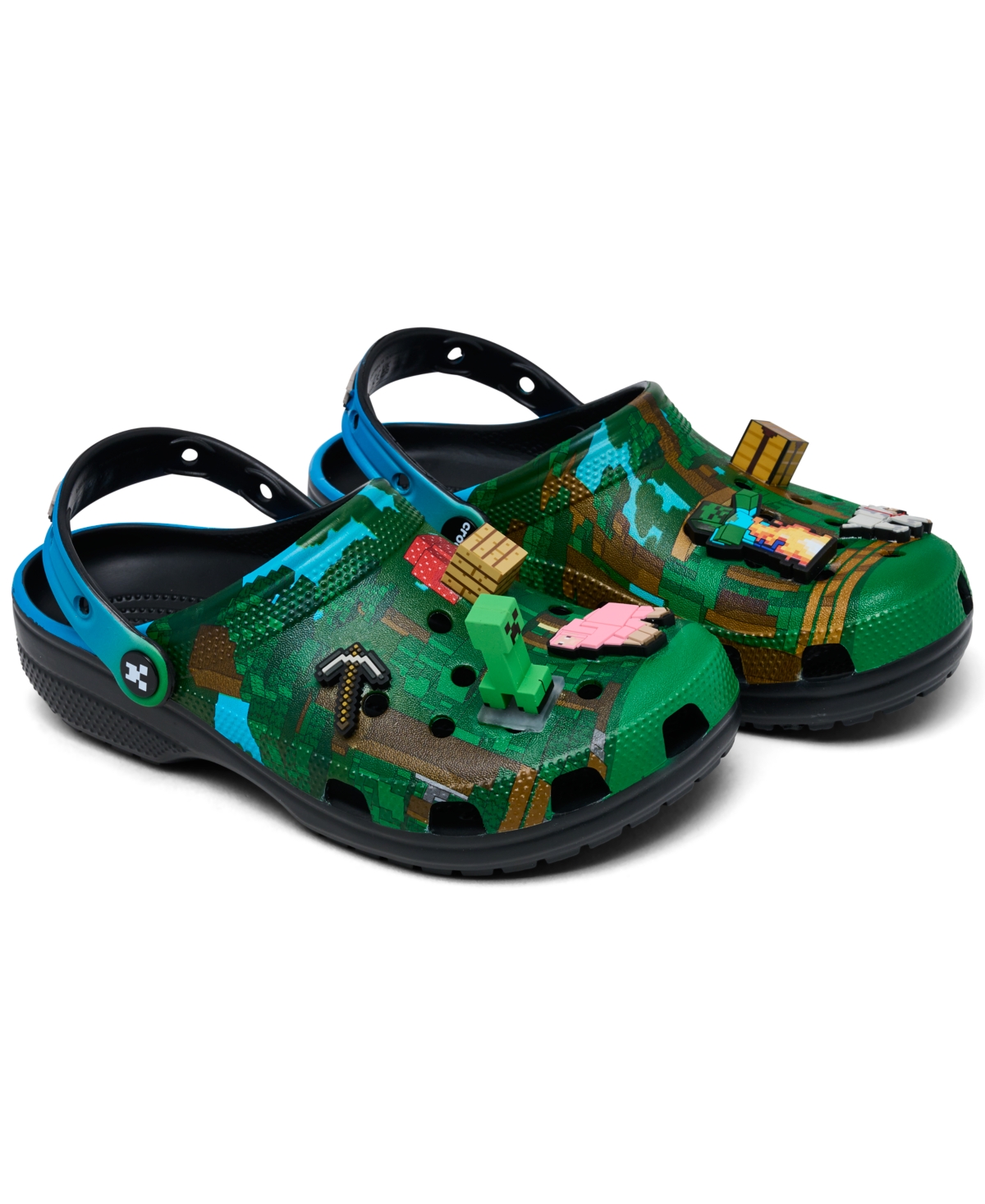 Crocs X Minecraft Little Kids Classic Clogs From Finish Line In Green,multi