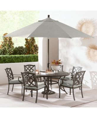 Wythburn Outdoor Dining 7pc Set (60" Round Table & 6 Lattice Dining Chairs)