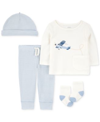 Carter's - Baby Boys Airplane Top, Hat, Pants & Socks, 4 Piece Set
