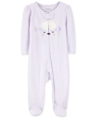 Carter's 2pc Baby Girl Pink 2-Way Zip-Up Footie Coverall Set