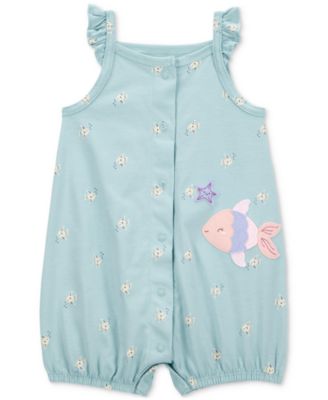 Carter's - Baby Girls Cotton Snap-Up Romper