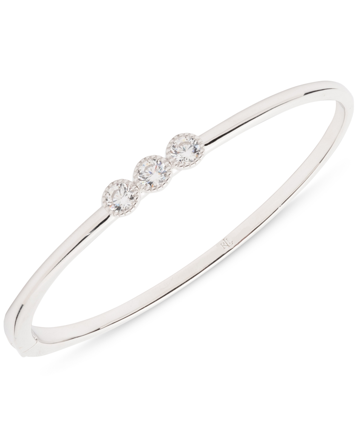 Ralph Lauren Sterling Silver Cubic Zirconia Bangle Bracelet