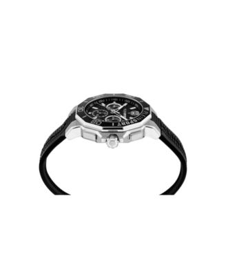 Men's Titan Chronograph Date Quartz Black Silicone Strap Watch, 46mm