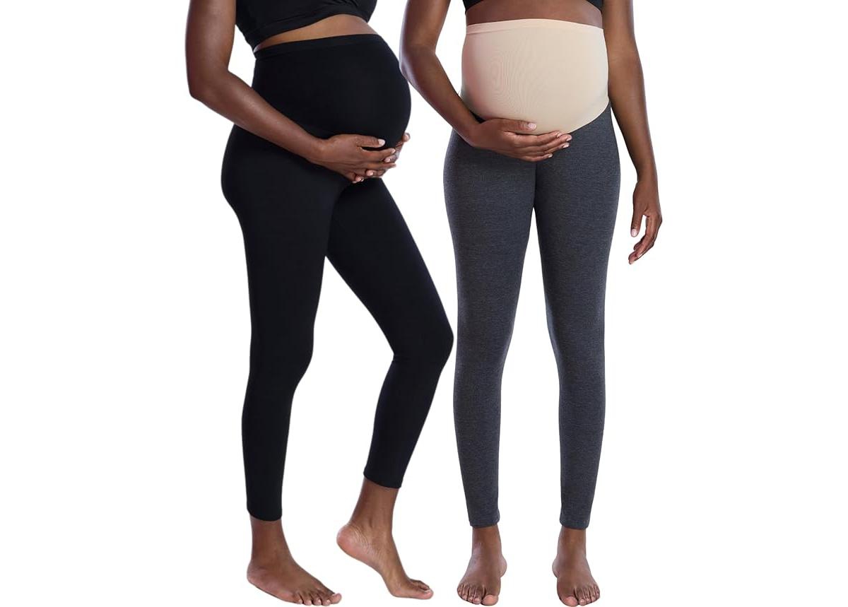 Maternity Essential Stretch Secret Fit Over the Belly Leggings - Motherhood - Black  navy