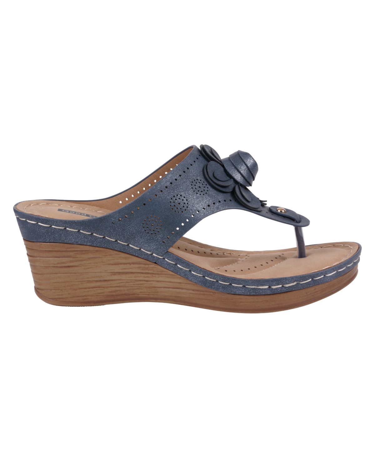 Gc Shoes Women's Willa Floral Wedge Sandals In Blue