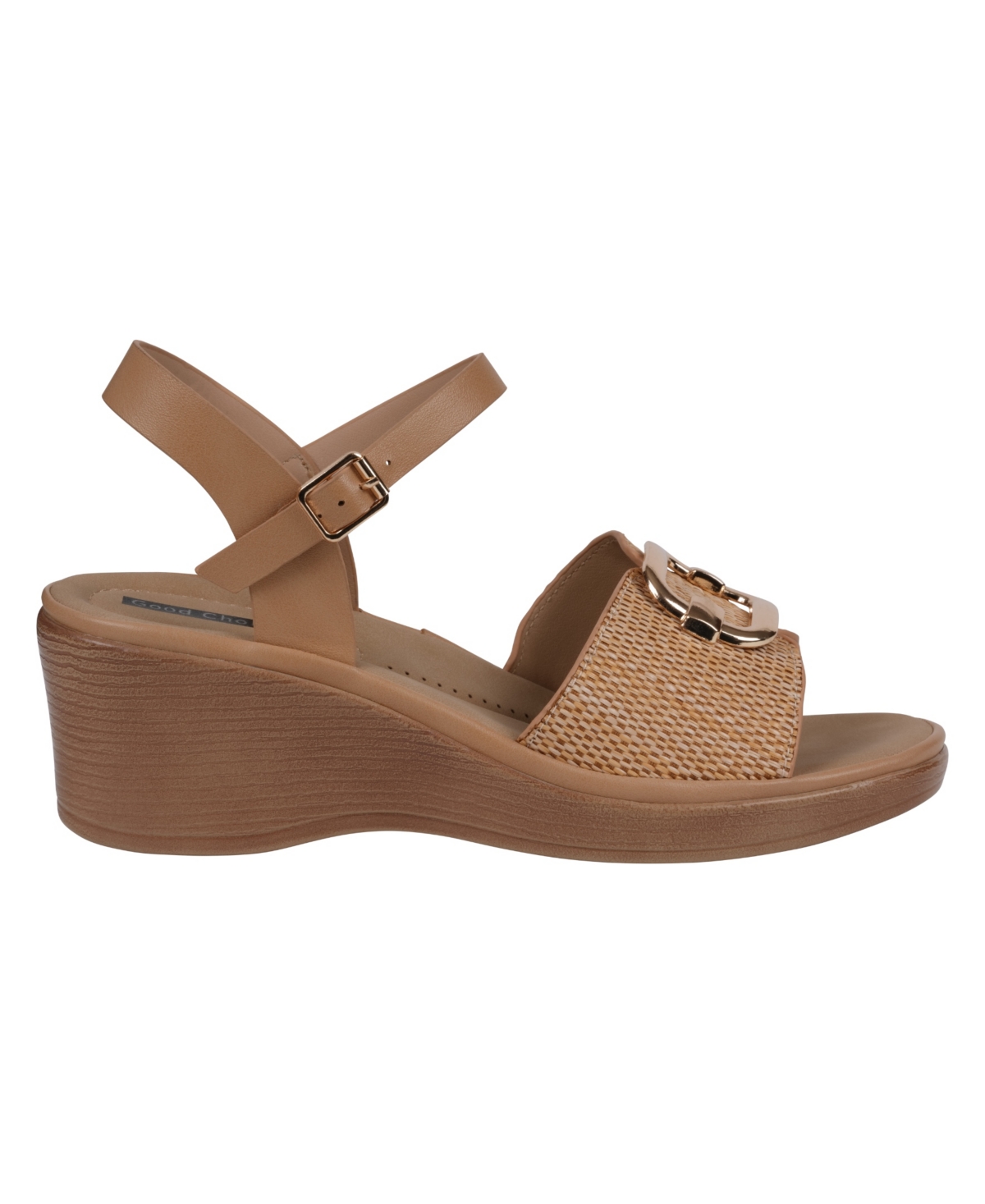 Gc Shoes Fia Buckle Wedge Sandal In Natural