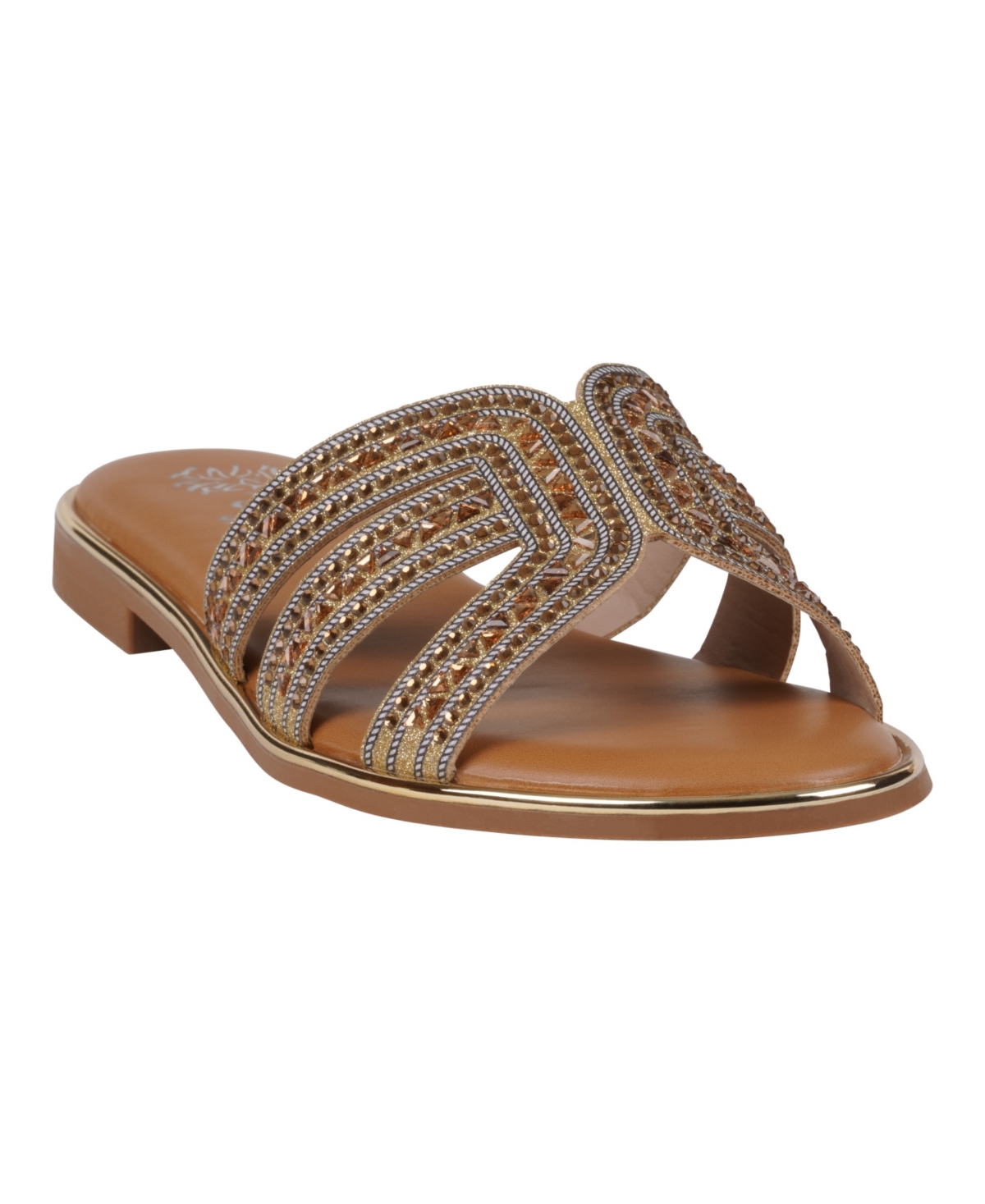 Women's Clara Embellished Flat Sandals - Gold