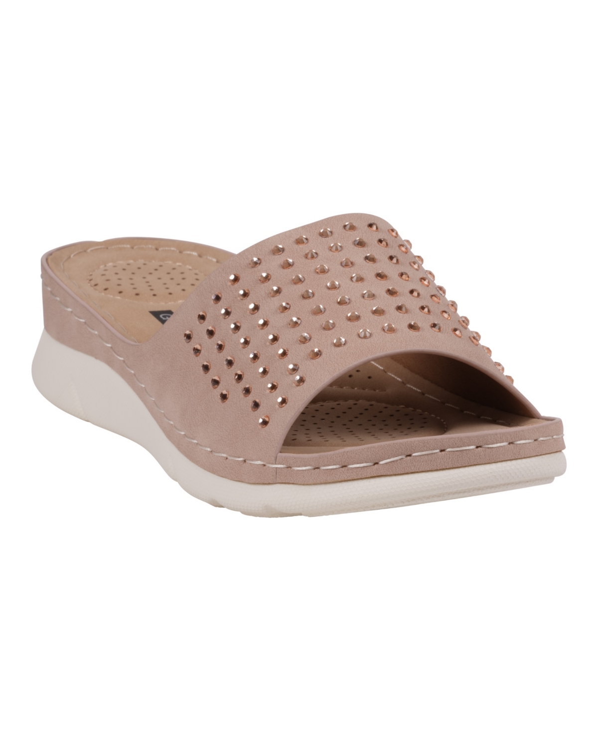 Women's Julie Embellished Comfort Flat Sandals - Blush