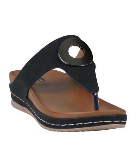 Женские сандалии GC Shoes Seli Thong Wedge, цвет: Чёрный