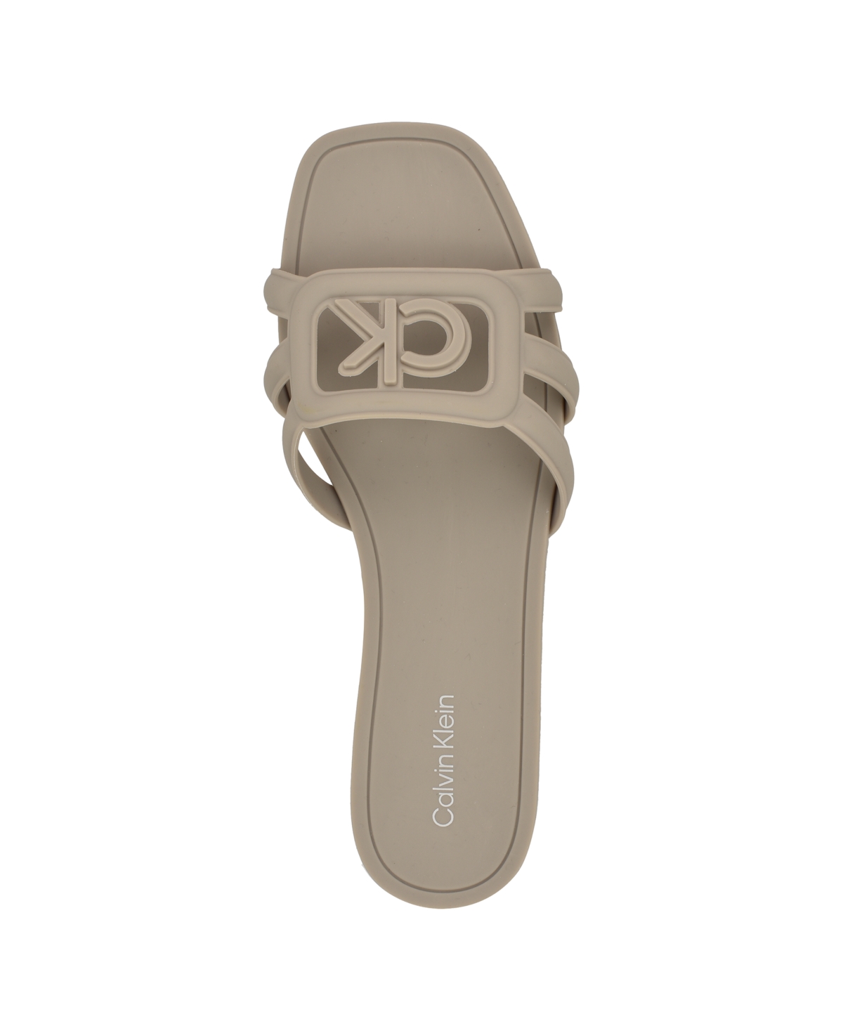 Calvin Klein Women's Yoana Logo Slip-on Flat Sandals In Taupe