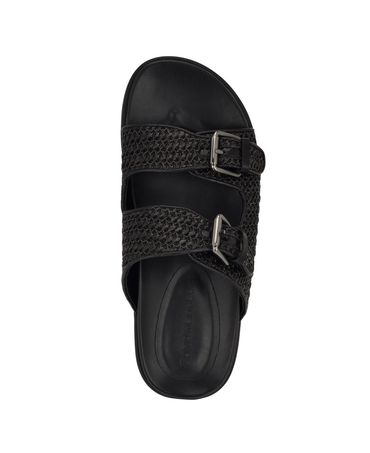 Calvin Klein Vibe Slide Sandal In Black Saffiano