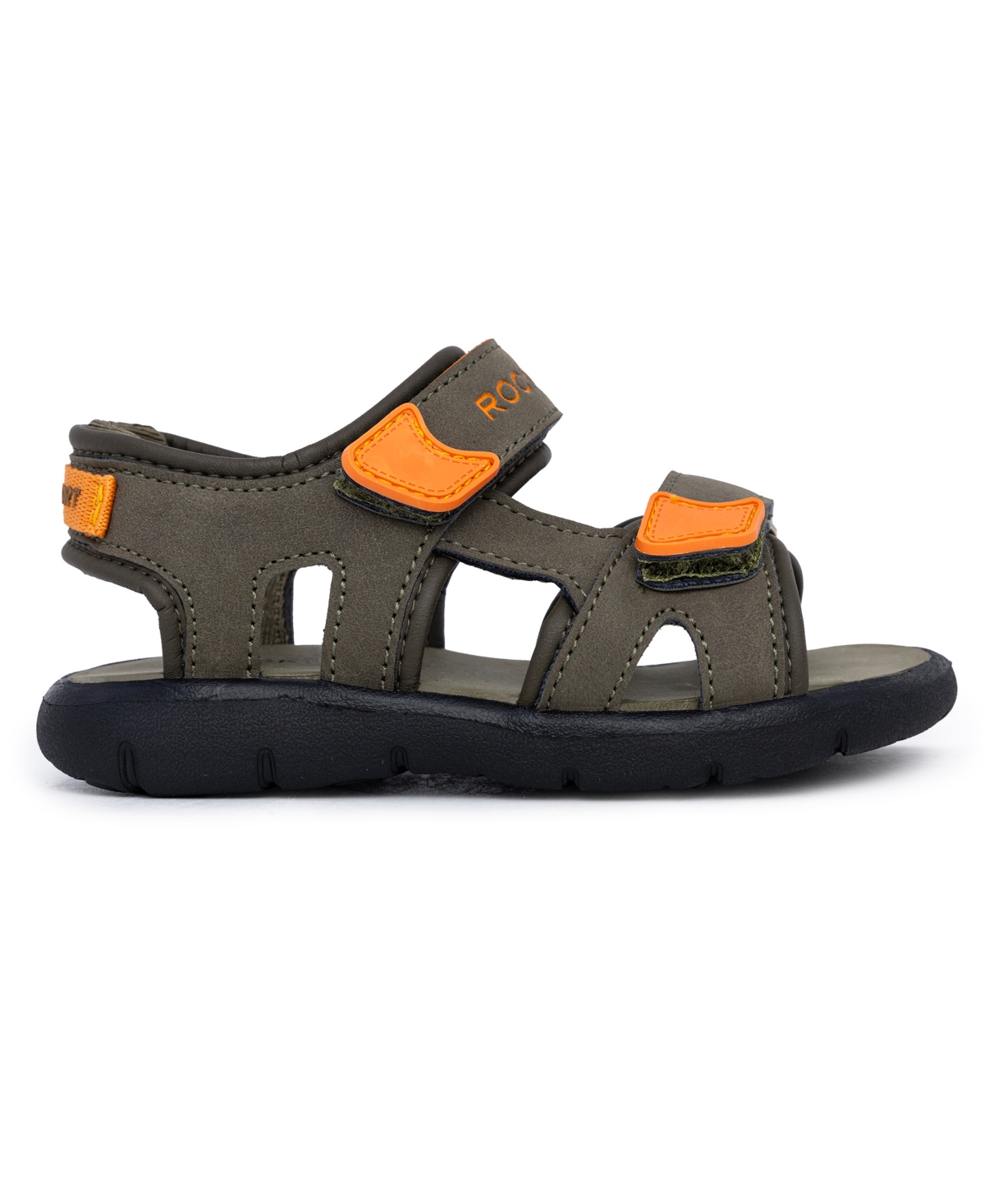 Rockport Toddler And Little Boys Quade Strap Sandals In Olive,orange,black