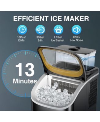 30Lbs/Day Home Portable Cube Ice Maker Includes Ice Scoop and Basket