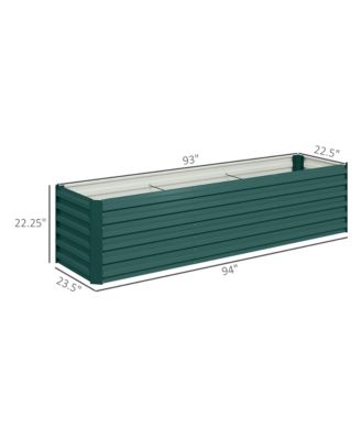 8x2x1ft Galvanized Raised Garden Bed Large Elevated Planter Box for Outdoor Gardening