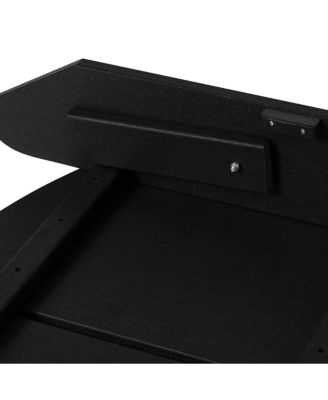 Outdoor HDPE Modern Adirondack Chair with Folding Patio Ottoman and Cup Holder