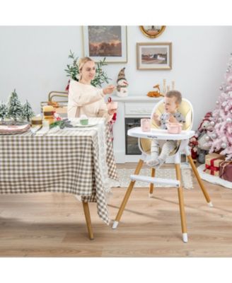 Kids 4-in-1 Convertible High Chair Feeding Chair with Adjustable Tray