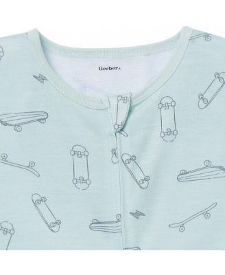 Baby Boys Footless Pajamas with Reverse Zipper, 3-Pack