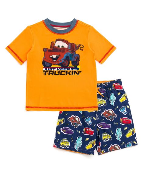 Купальники Cars Little Boys Disney Pixar Lightning McQueen Rash Guard and Swim Trunks Outfit Set