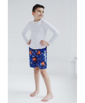 Big Boys T-Rex UPF 50+ Swim Trunks Bathing Suit