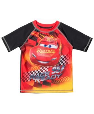 Boys Disney Pixar Lightning McQueen Rash Guard and Swim Trunks Outfit Set