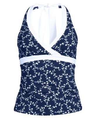 Plus Size V-Neck Halter Tankini Top