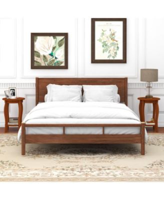 Set of 2 15 Inch 2-Tier Round End Table with Storage Shelf