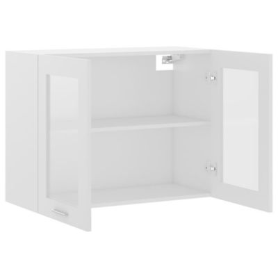 Hanging Glass Cabinet White Engineered wood, Glass Medium