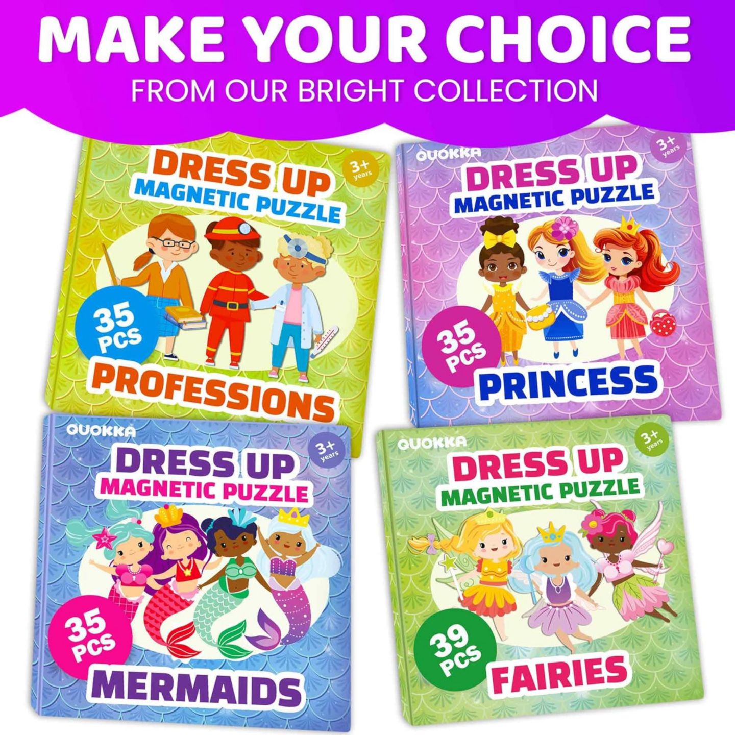 Детские куклы Quokka Mermaids Magnetic Dress-Up Dolls, 35-Piece Set, Ages 3+, цвет: Fairytale — фото 7