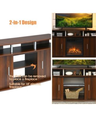 63 Inch TV Entertainment Console Center with 2 Cabinets