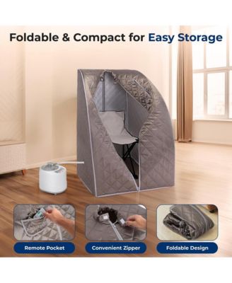 Compact & Portable Steam Sauna - One-Person Detox & Relaxation Tent (Gray