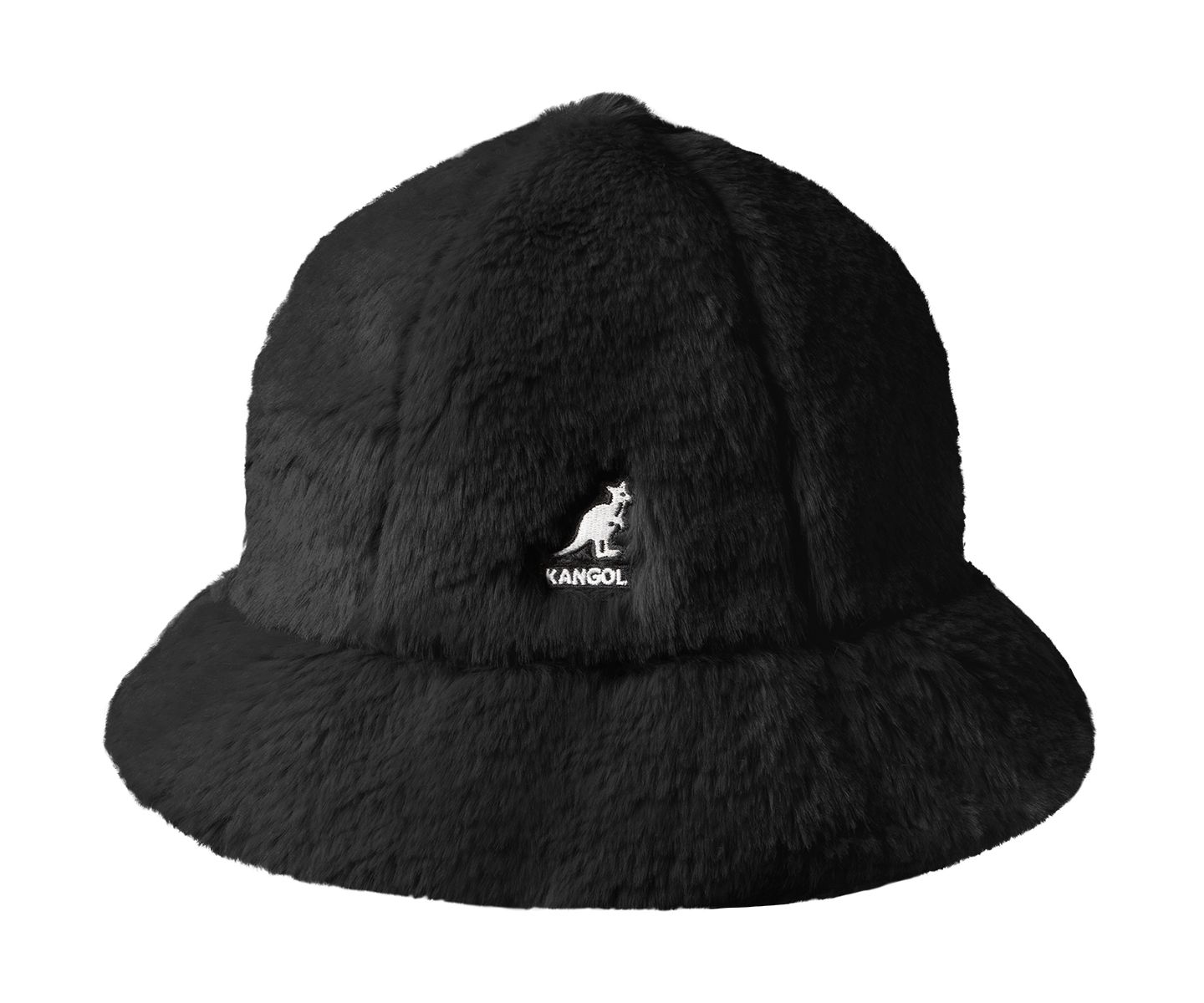 Мужская панама Kangol Faux Fur Casual Bucket Hat, цвет: Чёрный — фото 1