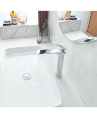Single Hole Single Handle Bathroom Vessel Sink Faucet With Pop Up Drain Without Overflow In Polished Chrome