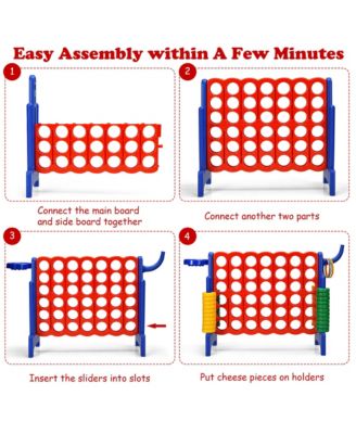 2.5Ft 4-to-Score Giant Game Set Basketball Hoop Ring Game Outdoor Indoor