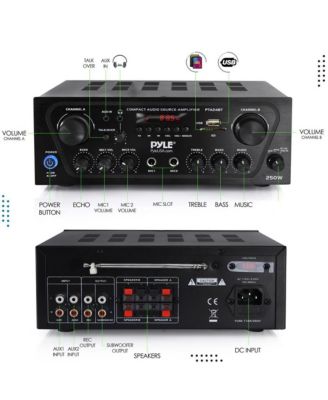 250W Bluetooth Compact Home Audio Amplifier - PTA24BT