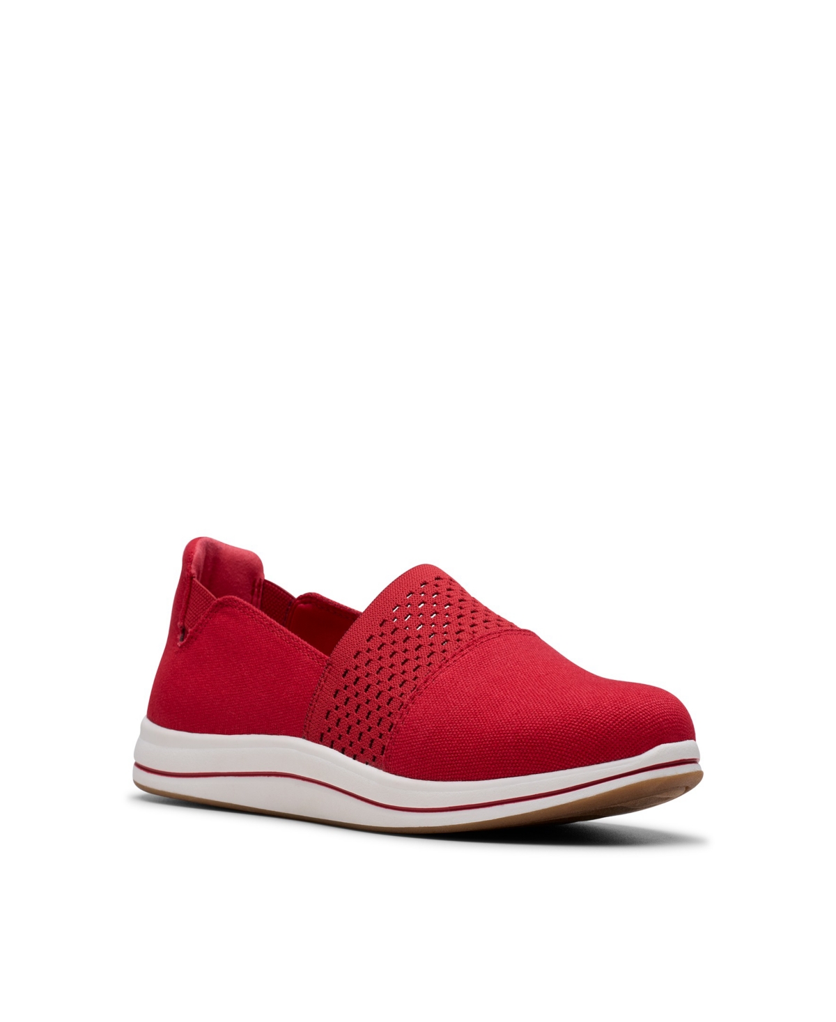 Clarks Women's Cloud Steppers Breeze Vibe Flat Shoes In Cherry Textile