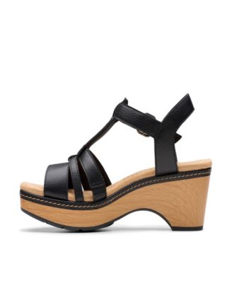 Seannah Madi Clog-Style Wedge T-Strap Sandals