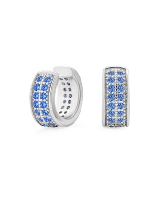 Simple Two Tone Cubic Zirconia Pave CZ One or Two Row Band Ear Cuffs Wrap Cartilage Earrings .925 Sterling