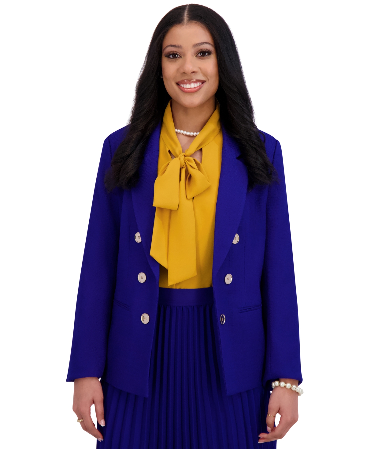Kasper Women's Faux Double-breasted Blazer, Regular & Plus Sizes In Royal Signature