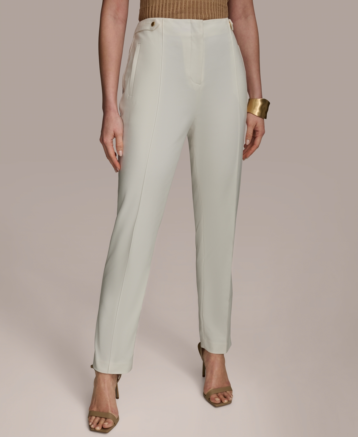 Women's High Rise Slim-Leg Pants - Cream