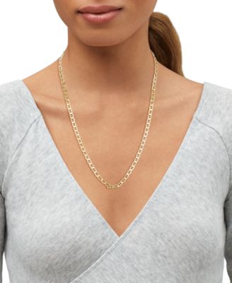 Lightweight Polished Mariner Link 20" Chain Necklace (5.5MM) in 14k Gold