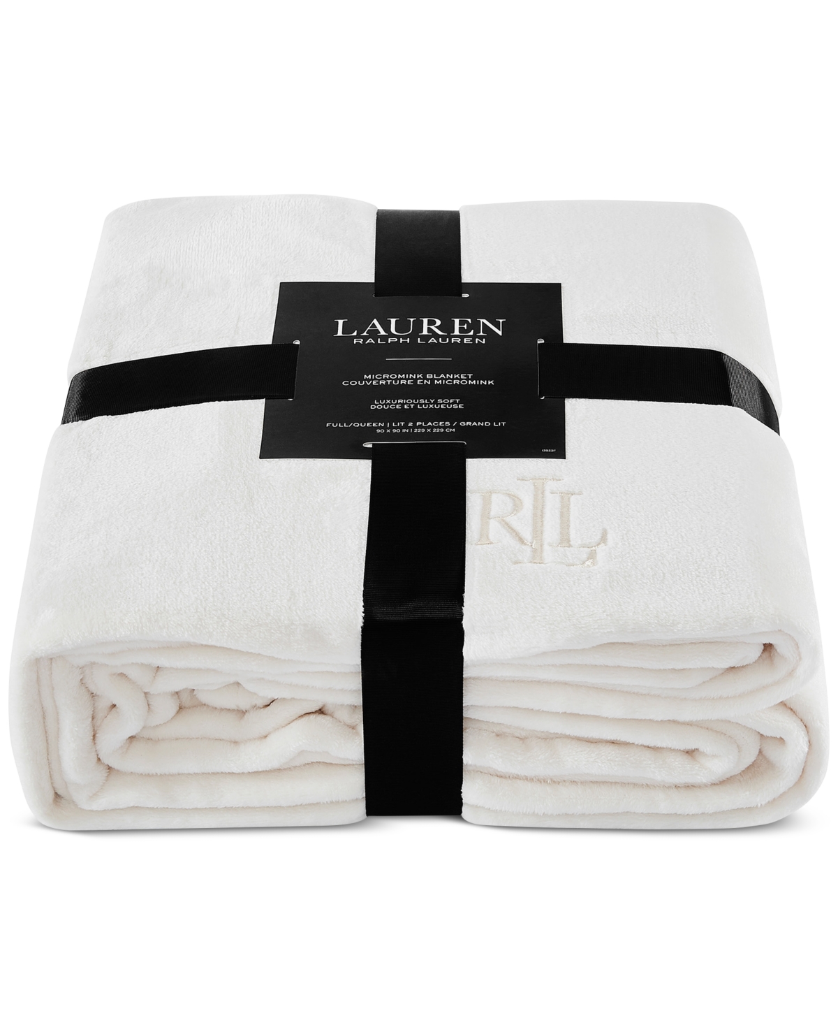 Ralph Lauren Micromink Plush Blanket, Twin In Cream