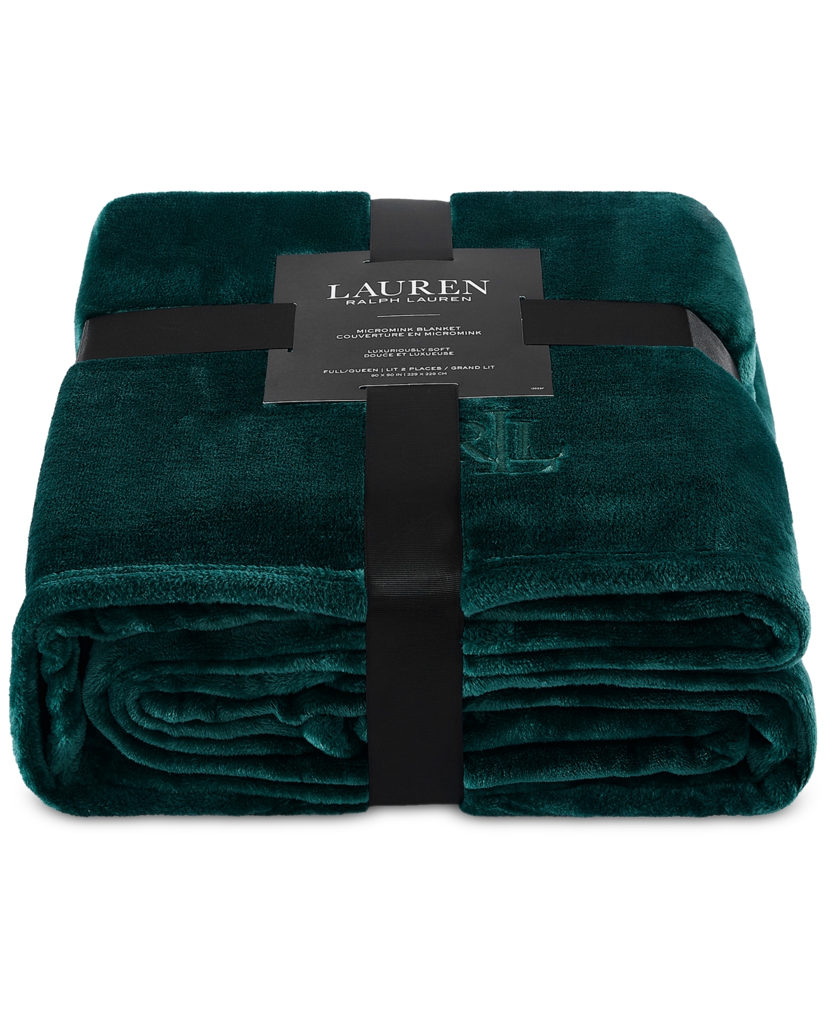 Ralph Lauren Micromink Plush Blanket, Twin In Green