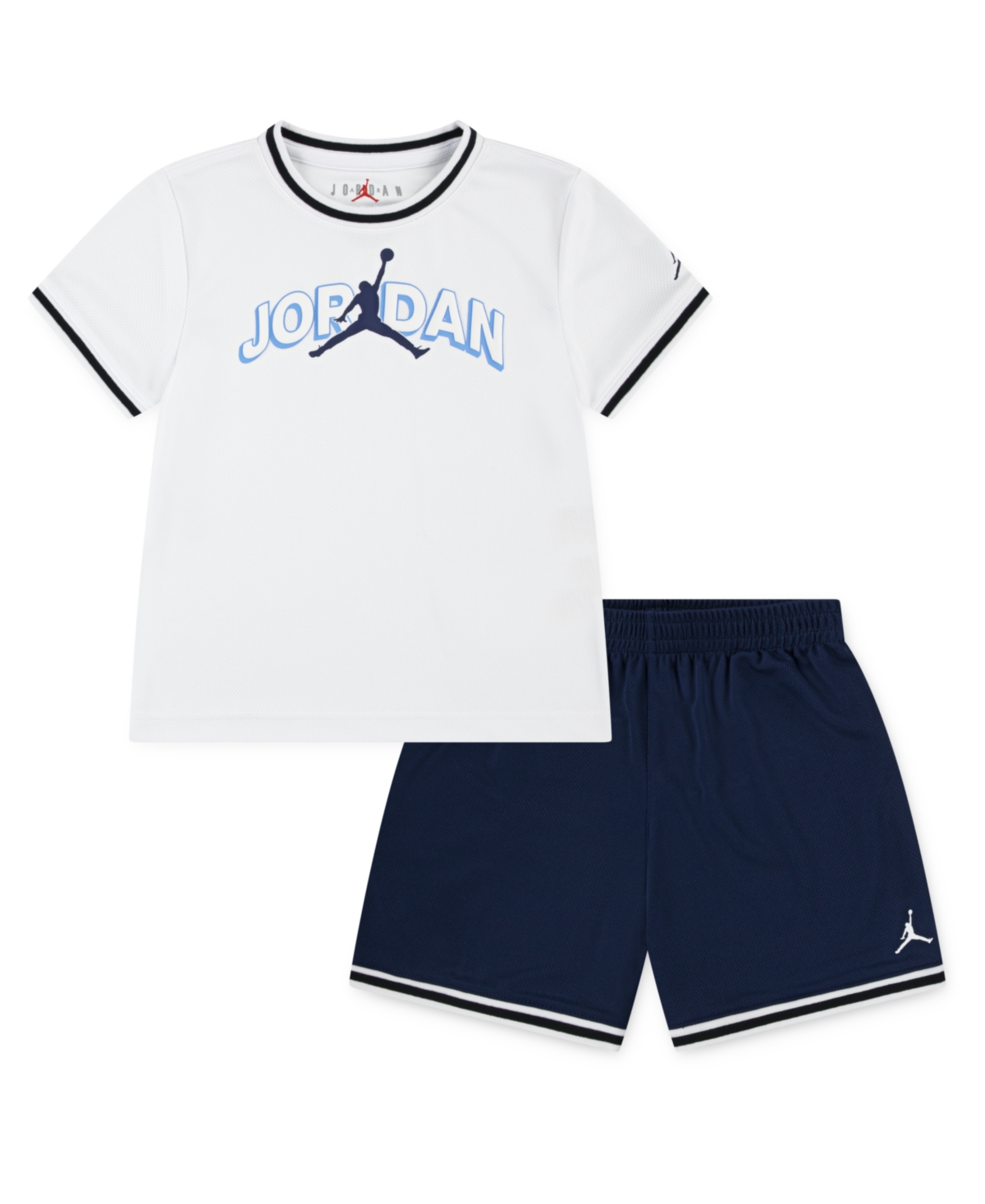 Jordan Little Boys 2-piece Logo Mesh T-shirt And Shorts Set In Midnight Navy