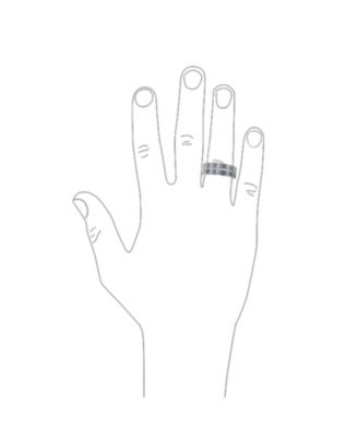 Wide Cubic Zirconia Channel Set CZ Couples Band Ring Tone Titanium