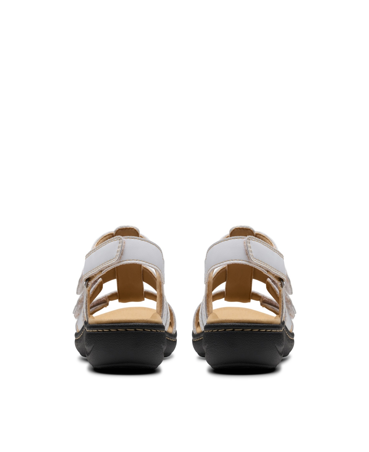 Clarks Women's Collection Laurieann Ivy Rip Tape Sandals In White Leather