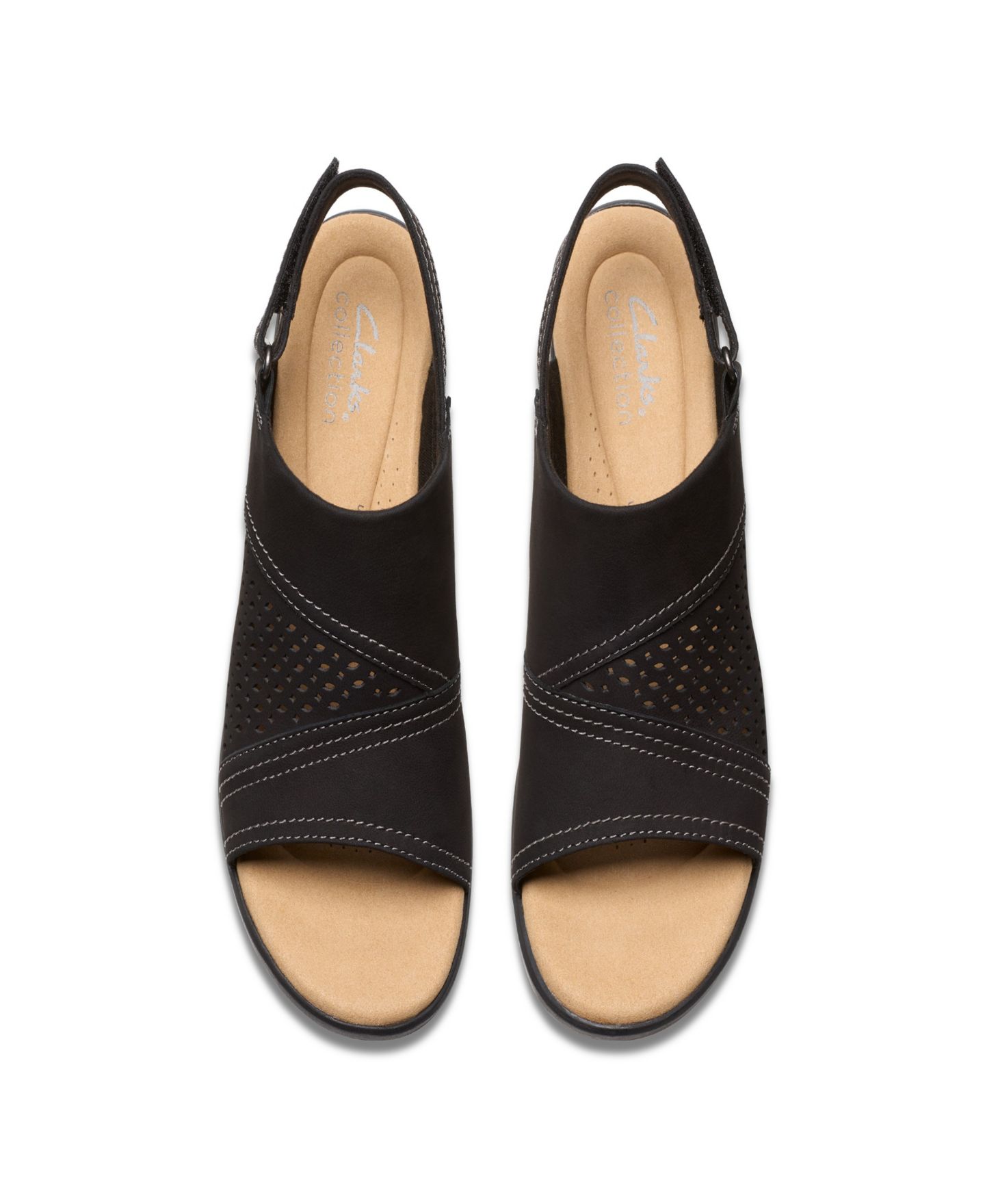 Женские сандалии Clarks Collection Emily2 Mist Block Heel, цвет: Чёрный нубуковый — фото 4