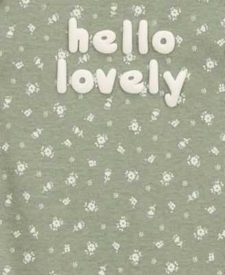 Baby Girls Floral Horses Short-Sleeve Cotton Bodysuits, 5 Pack 