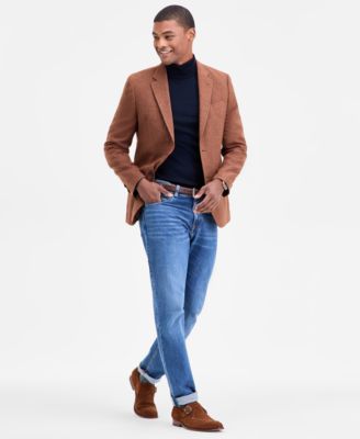 Men's Modern-Fit Solid Herringbone Tweed Sport Coat